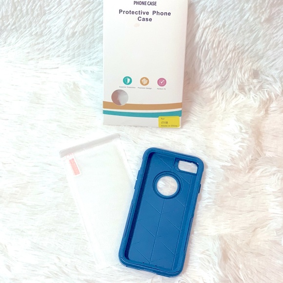 ✨NEW: Blue iPhone 7 / 8 cover | iPhone 7 / 8 cover with tempered glass screen - Picture 4 of 9